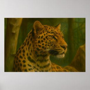 Leopard im Wald Poster