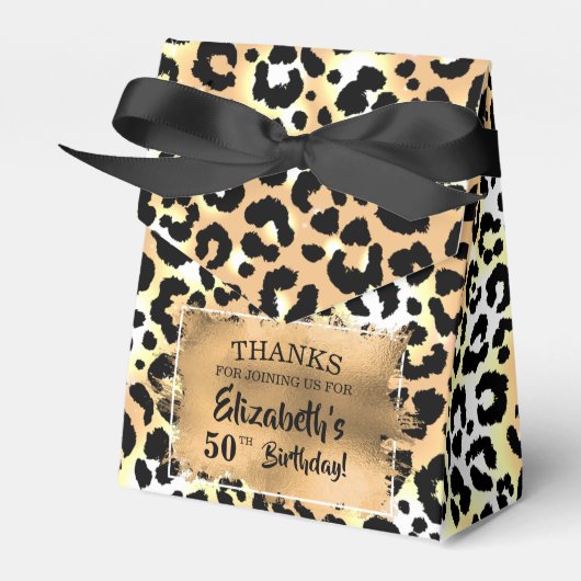 Leopard Imitate Foil Favor Box Geschenkschachtel (Vorderseite)