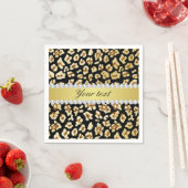 Leopard Imitats Gold Glitzer and Foil Black Serviette (Beispiel)