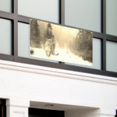 LEOPARD in der SCHNEE Fahne Banner (Äußeres Gebäude)