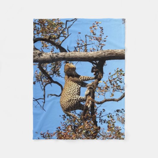 Leopard in einem Baum in Afrika Fleecedecke (Vorderseite)