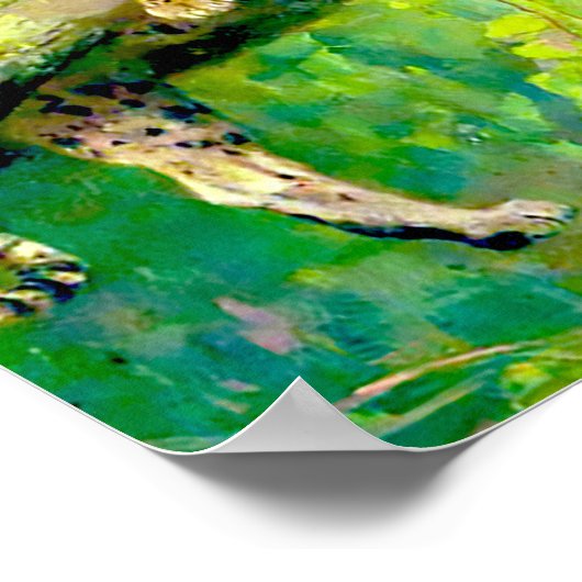 Leopard in einem Baum von Arthur Wardle Poster (Ecke)