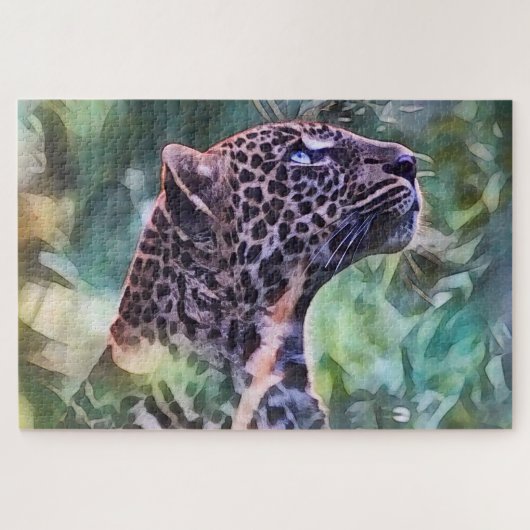 Leopard in einem sonnigen Dschungel Puzzle (Horizontal)