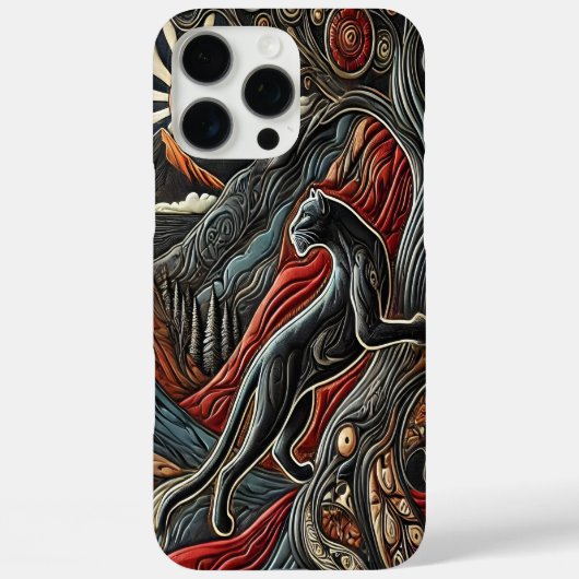 Leopard in farbenfroher Berglandschaft Case-Mate iPhone Hülle (Rückseite)