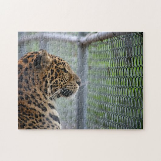 Leopard in Käfig Puzzle (Horizontal)