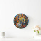Leopard in lebhaften Farben Runde Wanduhr (Zuhause)