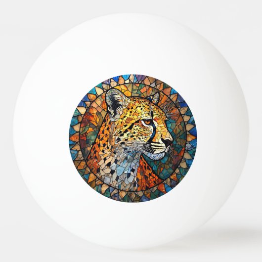 Leopard in lebhaften Farben Tischtennisball (Vorderseite)