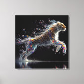 leopard in mid-leap leinwanddruck (Vorderseite)