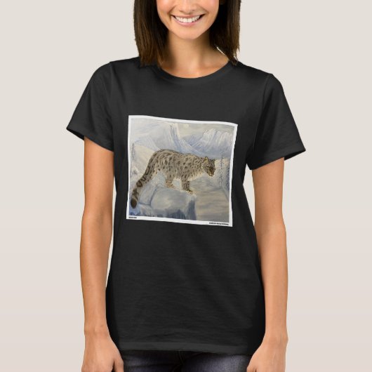 Leopard in Schneewinteröle T-Shirt (Vorderseite)