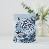 Leopard in Schwarz und Weiß Postkarte (Stehend Vorderseite)