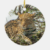 Leopard in Tree Keramik Ornament (Hinten)