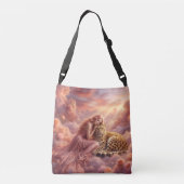 Leopard in Wolken Fantasy Tragetaschen Mit Langen Trägern (Rückseite)
