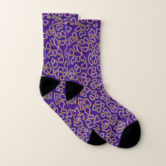 Leopard Inspired Purple Gold Socks Socken