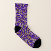 Leopard Inspired Purple Gold Socks Socken (Links - Innen)