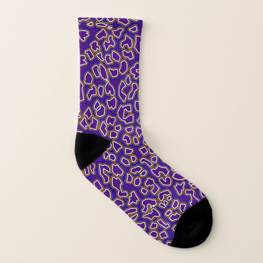 Leopard Inspired Purple Gold Socks Socken (Links - Innen)
