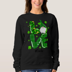 Leopard Irish Green Kariert Doctor Gnome St Patric Sweatshirt
