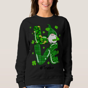 Leopard Irish Green Kariert Trucker Gnome St Patri Sweatshirt