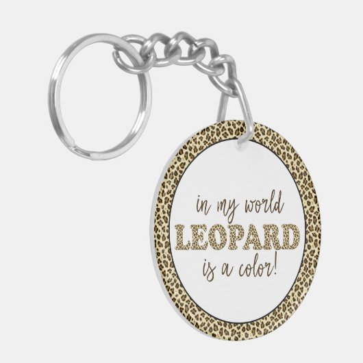 Leopard ist ein farbiger Fun Leopard Print Fashion Schlüsselanhänger (Vorderseite links)