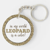Leopard ist ein farbiger Fun Leopard Print Fashion Schlüsselanhänger (Rückseite)