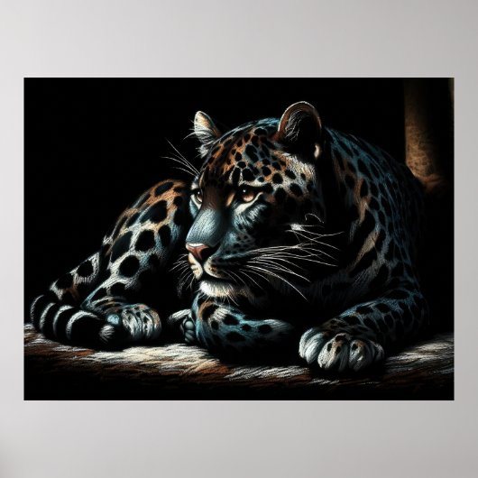 Leopard IV Zeichnend Hartpaste Poster (Vorne)