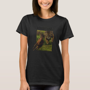 Leopard-Jagdszene in Dschungel-Kunst, liebe Katzen T-Shirt