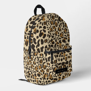 Leopard Jaguar Animal Print Mit Monogramm Name Bedruckter Rucksack