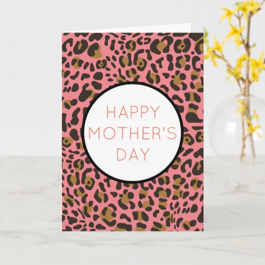 Leopard Jaguar Animal Print Mother Day Holiday Karte (Gelbe Blume)