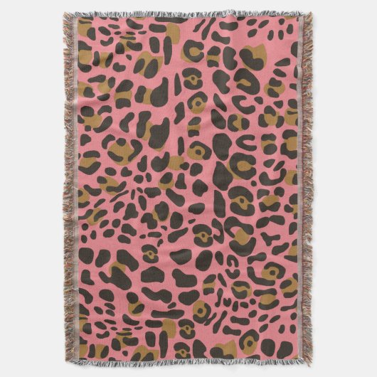 Leopard Jaguar Animal Print Muster Decke (Vorderseite Vertikal)