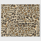 Leopard Jaguar Animal Print Muster Geschenkpapier (Flach)