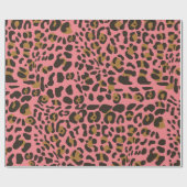 Leopard Jaguar Animal Print Muster Geschenkpapier (Flach)