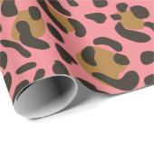 Leopard Jaguar Animal Print Muster Geschenkpapier (Rolleneckpunkt)