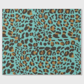 Leopard Jaguar Animal Print Muster Geschenkpapier (Flach)