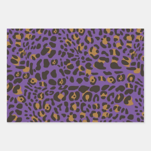 Leopard Jaguar Animal Print Muster Geschenkpapier Set (Vorderseite)