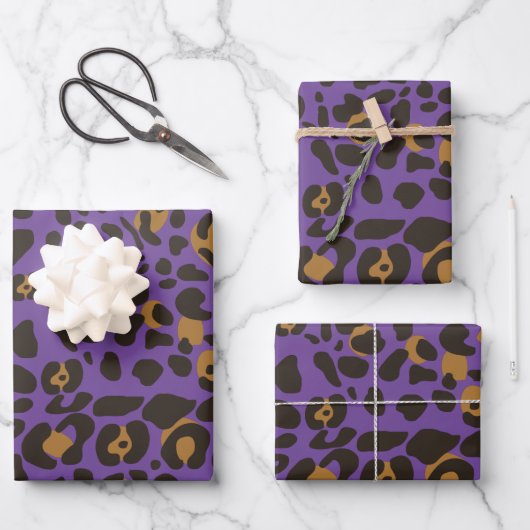 Leopard Jaguar Animal Print Muster Geschenkpapier Set (Vorderseite)