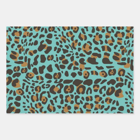 Leopard Jaguar Animal Print Muster Geschenkpapier Set (Vorderseite 2)