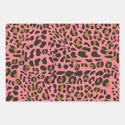 Leopard Jaguar Animal Print Muster Geschenkpapier Set (Vorderseite 2)