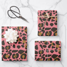 Leopard Jaguar Animal Print Muster Geschenkpapier Set