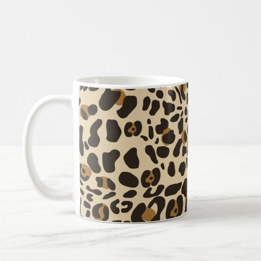 Leopard Jaguar Animal Print Muster Kaffeetasse (Links)