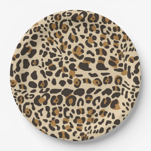 Leopard Jaguar Animal Print Muster Pappteller (Vorderseite)