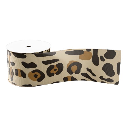 Leopard Jaguar Animal Print Muster Ripsband (Spule)