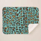 Leopard Jaguar Animal Print Muster Sherpadecke (Vorderseite (Horizontal))