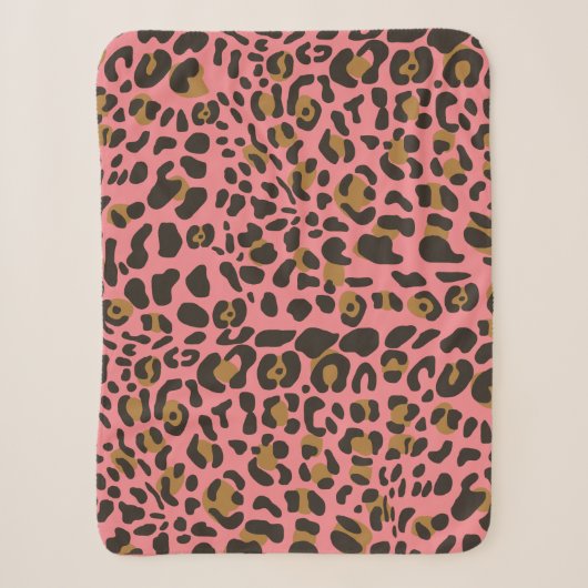 Leopard Jaguar Animal Print Muster Sherpadecke (Vorderseite)