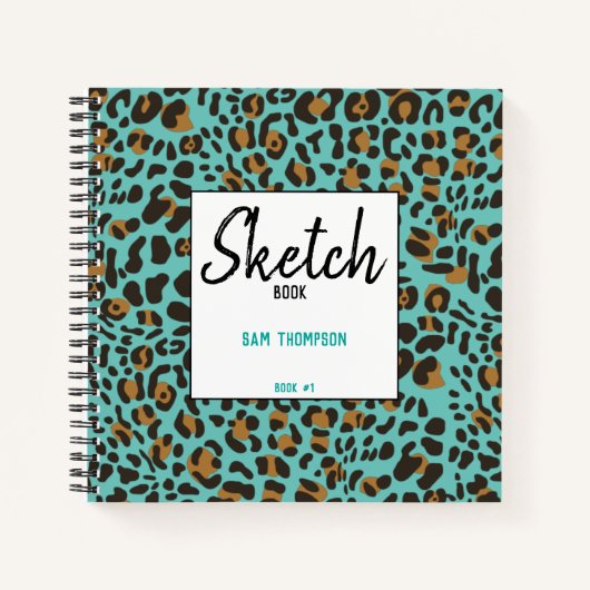 Leopard Jaguar Animal Print Muster Sketch Notizblock (Vorderseite)