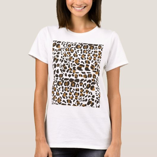 Leopard Jaguar Animal Print Muster T-Shirt (Vorderseite)