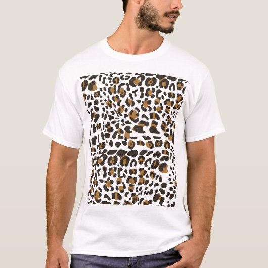 Leopard Jaguar Animal Print Muster T-Shirt (Vorderseite)