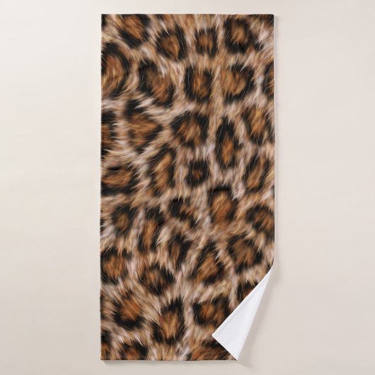 Leopard Jaguar Cat Brown Fur Muster-24609 Badehandtuch (Badehandtuch)