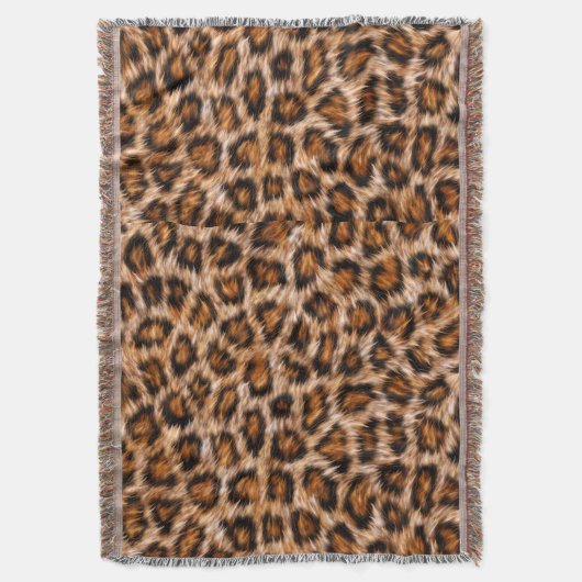 Leopard Jaguar Cat Brown Fur Muster-24609 Decke (Vorderseite Vertikal)