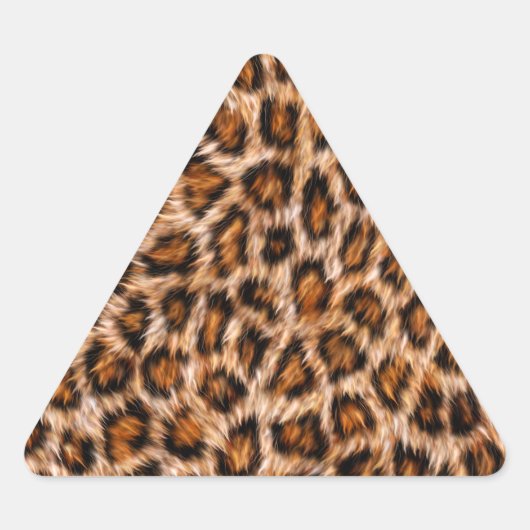 Leopard Jaguar Cat Brown Fur Muster-24609 Dreieckiger Aufkleber (Vorderseite)