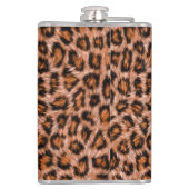 Leopard Jaguar Cat Brown Fur Muster-24609 Flachmann (Rückseite)
