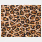 Leopard Jaguar Cat Brown Fur Muster-24609 Fleecedecke (Vorderseite (Horizontal))